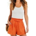 thumbnail image 1 of Asklazy Women's Casual Bermuda Linen Shorts,Tangerine,M, 1 of 9