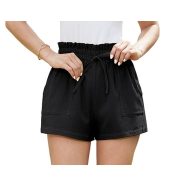 Asklazy Women's Shorts 2025 Summer Casual Beach Bermuda High Waist Linen Loose Shorts for Women Trendy