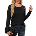 thumbnail image 1 of Asklazy Women's Sweater Lightweight Long Sleeve Soft Comfortable Pullover Tops Basic Knit,Black,M, 1 of 8