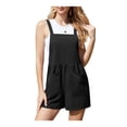 thumbnail image 1 of Asklazy Women Jumpsuits Casual Summer Rompers Sleeveless Loose Adjust Spaghetti Strap Shorts Overalls Jumpers with Pockets,Mother‘s Day,Black,L, 1 of 10