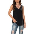 thumbnail image 1 of Asklazy Women's Summer Sleeveless Chiffon Blouse Business Casual Tank Flowy Tops for Women,US Size,Black,L, 1 of 10