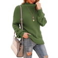 thumbnail image 1 of Asklazy Women's Turtleneck Oversized Sweaters Batwing Long Sleeve Pullover Loose Chunky Knit Jumper,Army Green,L, 1 of 13