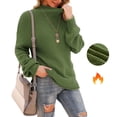 thumbnail image 1 of Asklazy Women's Turtleneck Oversized Sweaters Batwing Long Sleeve Pullover Loose Chunky Knit Jumper,Army Green, 1 of 13