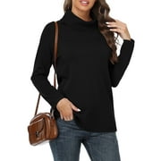 ASKLAZY Women's Turtleneck Sweater Long Sleeve Cozy Warm Casual Lightweight Soft Pullover Jumper Tops,US Size,Christmas Elk Red,M