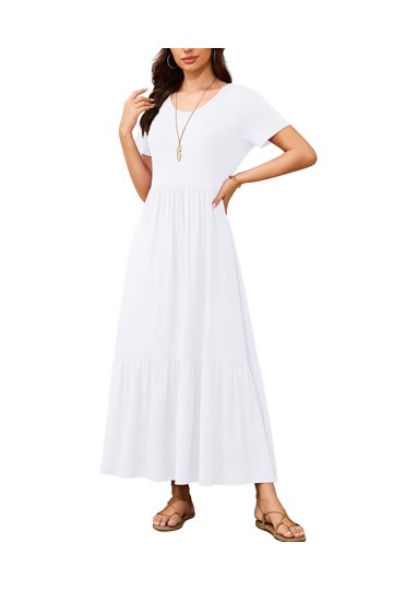 chinese dress ladies Light Blue Floral Puff Sleeve Maxi Dress - All Dresses main image 0