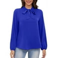 thumbnail image 1 of Asklazy Womens Dressy Chiffon Blouse Business Work Casual Tie Neck Shirt Tops,US Size,M,Royal Blue, 1 of 11