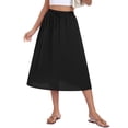 thumbnail image 1 of Asklazy Womens Flowy A-Line Long Skirt Pleated Elastic High Waist Drawstring Skirts with Pockets,Mother's Day,Black,L, 1 of 9