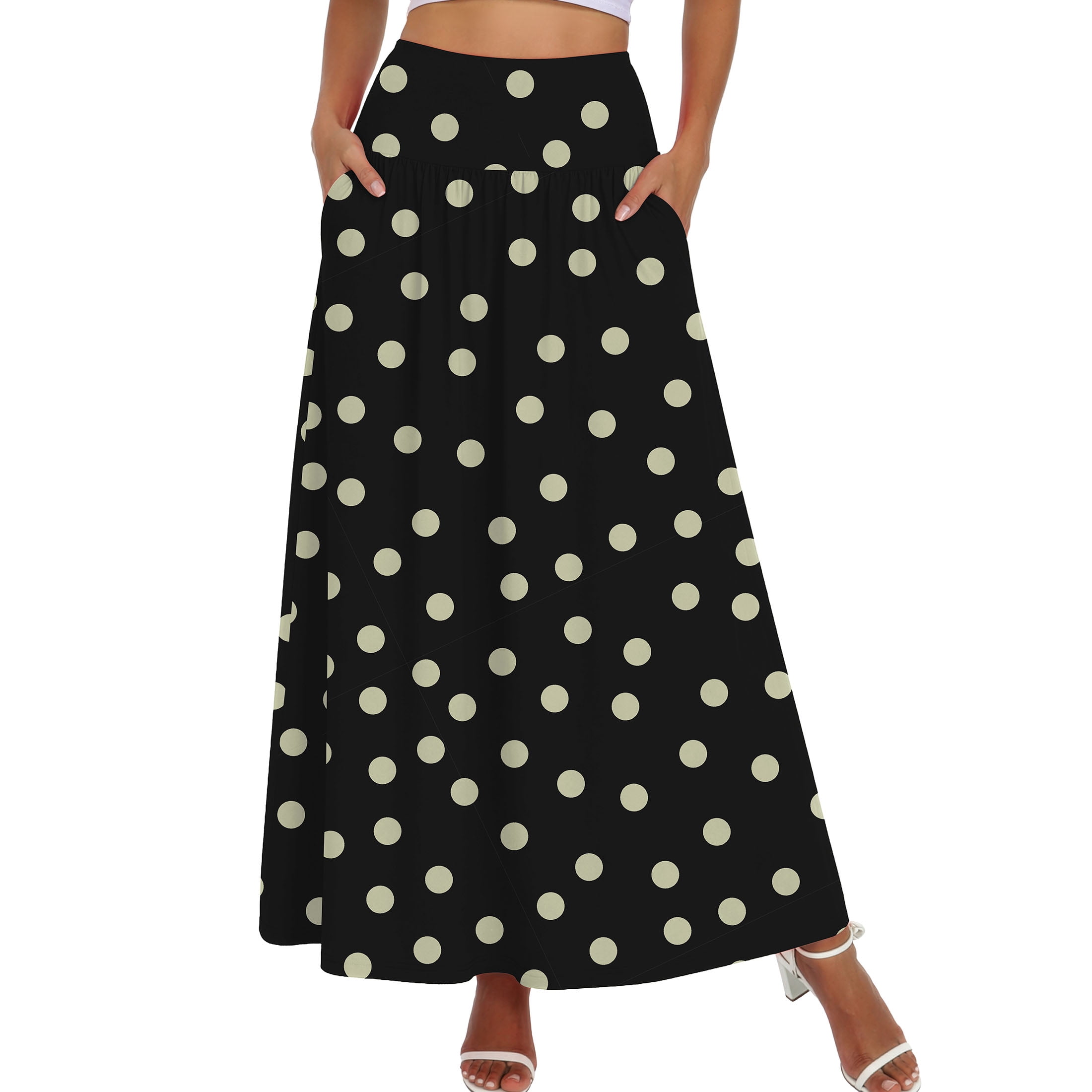 Asklazy, Womens Flowy Maxi Skirt, L, Pockets, High Waist - Walmart.com