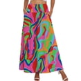 thumbnail image 1 of Asklazy Womens Flowy Long Maxi Skirt A-Line Long Skirt with Pockets Elastic High Waist,Multicolor,L, 1 of 10