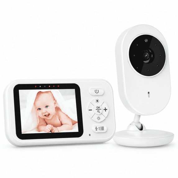 Askmuse 2.8" Baby Monitor with Camera and Audio,No WiFi Portable Baby Camera Monitor with Night Vision, VOX,Two-Way Talk,6 Lullabies,Temperature Sensor,Plug and Play,for Travel,Room,Pet