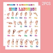 Asl Alphabet Sign Language, Student Hobby Posters, 16X20 In, Abc PostersforClassroom Wall, Hobby Education, Colorful Home Decor, Home Wall Decor, 2 Set