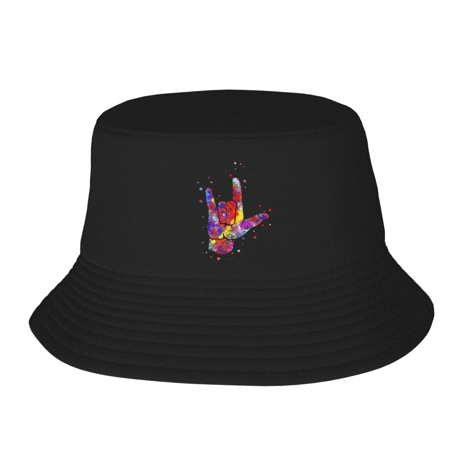 Hat In American Sign Language Asl American Sign Language I Love You Bucket Hat For Womens And Mens ...