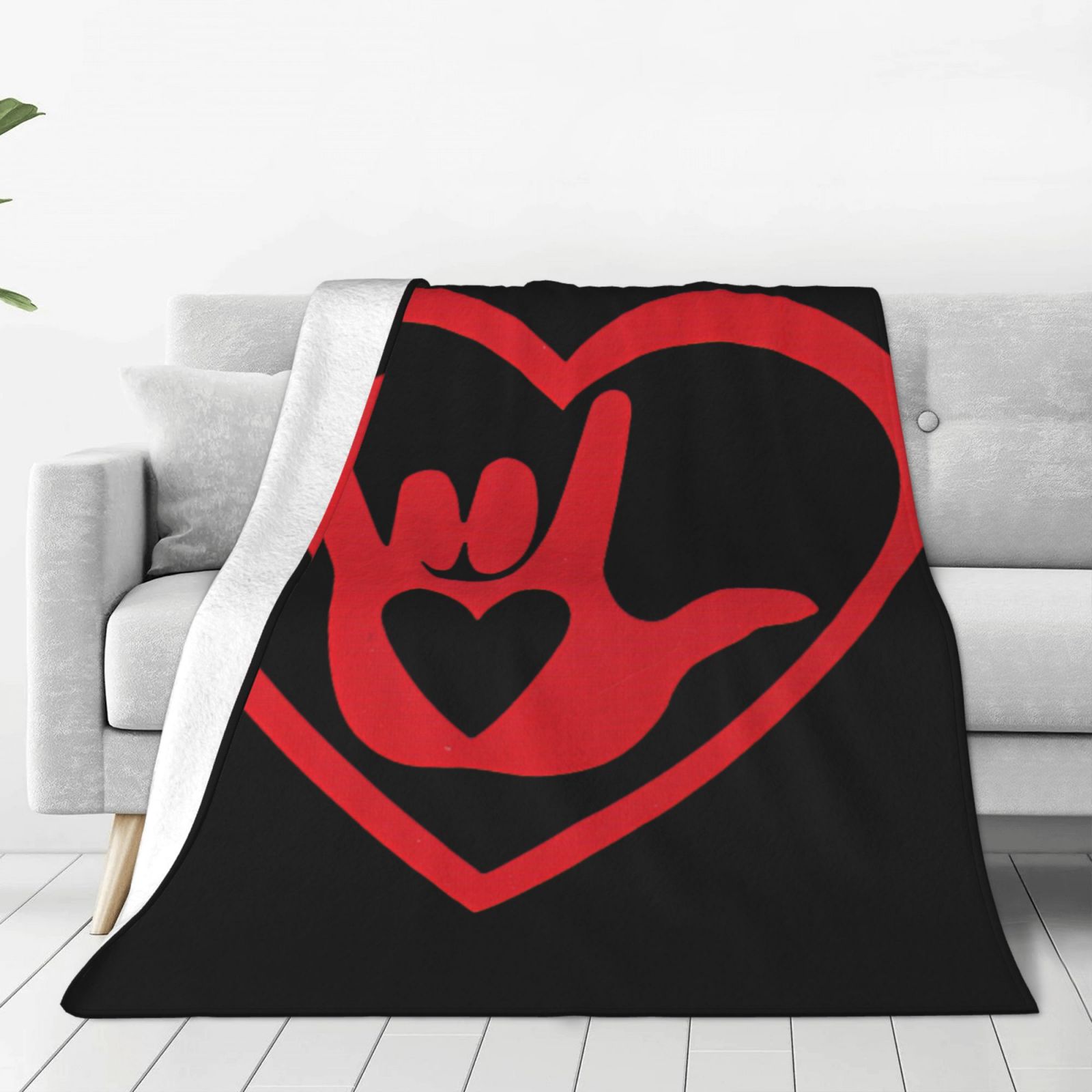 Asl I Love You Sign Language Fleece Blanket Super Soft Cozy Throw