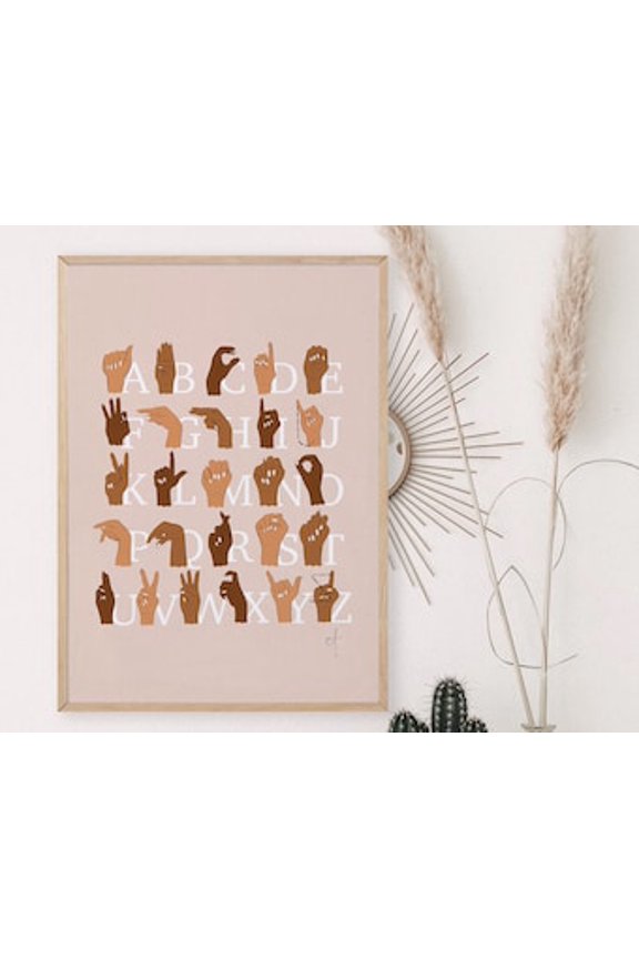 Asl Poster American Sign Language Poster Sign Language Alphabet Poster Classroom Art Inclusive Sign Language Alphabet, Poster Only