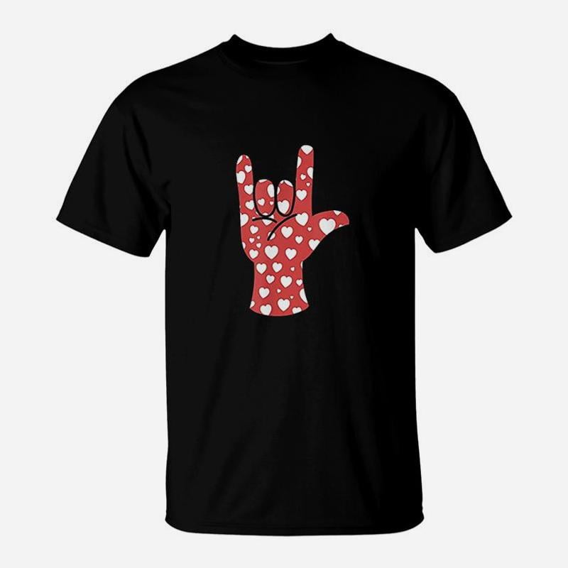 Asl Sign Language Heart I Love You Valentines Day TShirt - Walmart.com