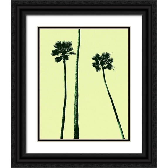 Asla, Erik 15x18 Black Ornate Wood Framed with Double Matting Museum Art Print Titled - Palm Trees 2000 (Cyan)