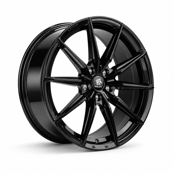 Aslan A4 19X8.5 5x114.3 +38et Gloss Black Wheel Fits 2018-26 Accord/Camry/Stinger, 2009-23 Maxima, 2015-26 Mustang, 2017-26 Model 3, 2019-26 G70
