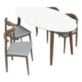 thumbnail image 1 of Aslan Modern Solid Wood Walnut Oval Dining Room Table and Chair Set for 4, 1 of 6