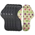 thumbnail image 1 of Aslana 6-Pack Women Cloth Menstrual Sanitary Pads with Wings. Reusable & Washable. 3 Sizes Available for Overnight Heavy flow, Daily flow or Pantyliner., 1 of 5