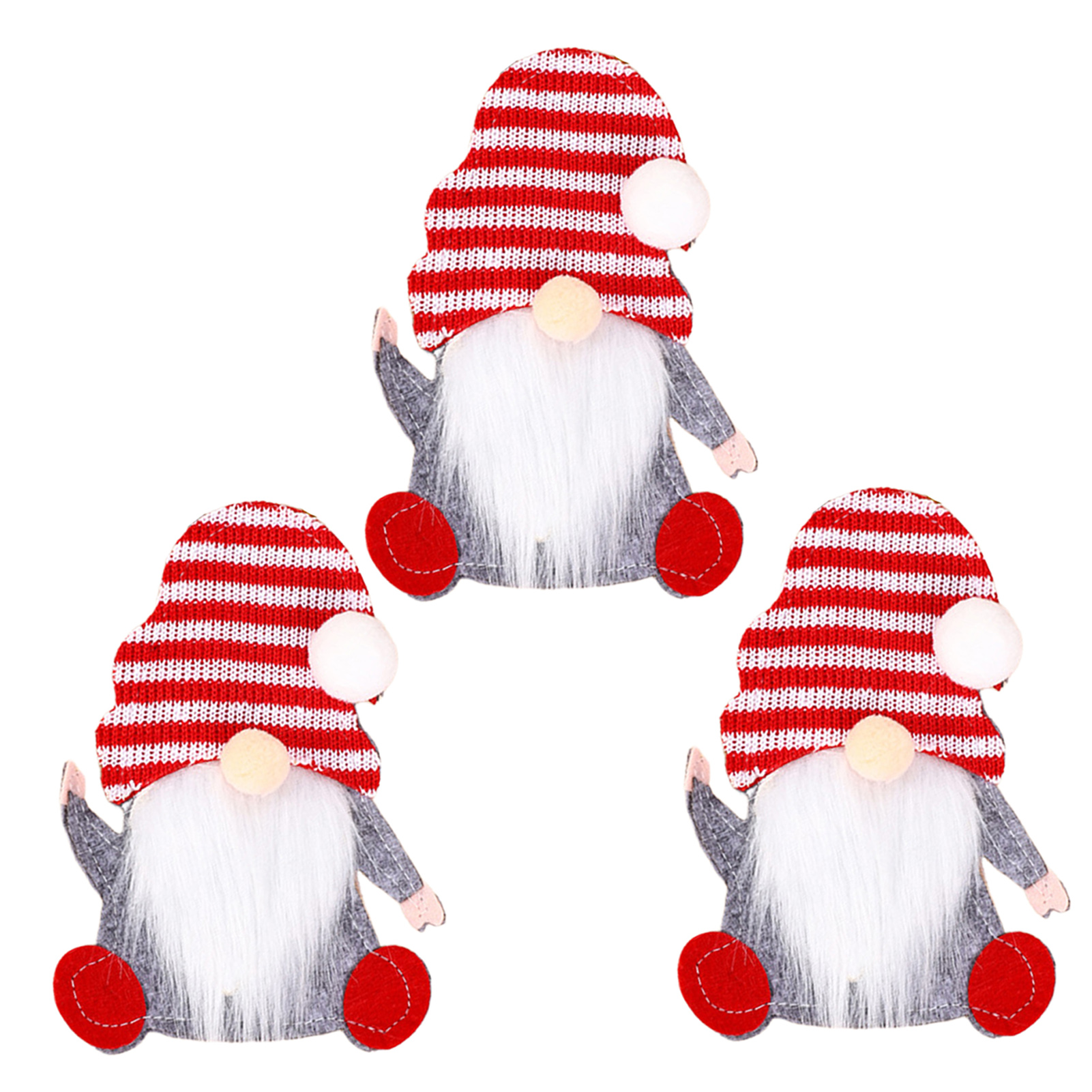 Aslersai 3Pcs Christmas Tableware Holder Festive Faceless Gnome Cutlery