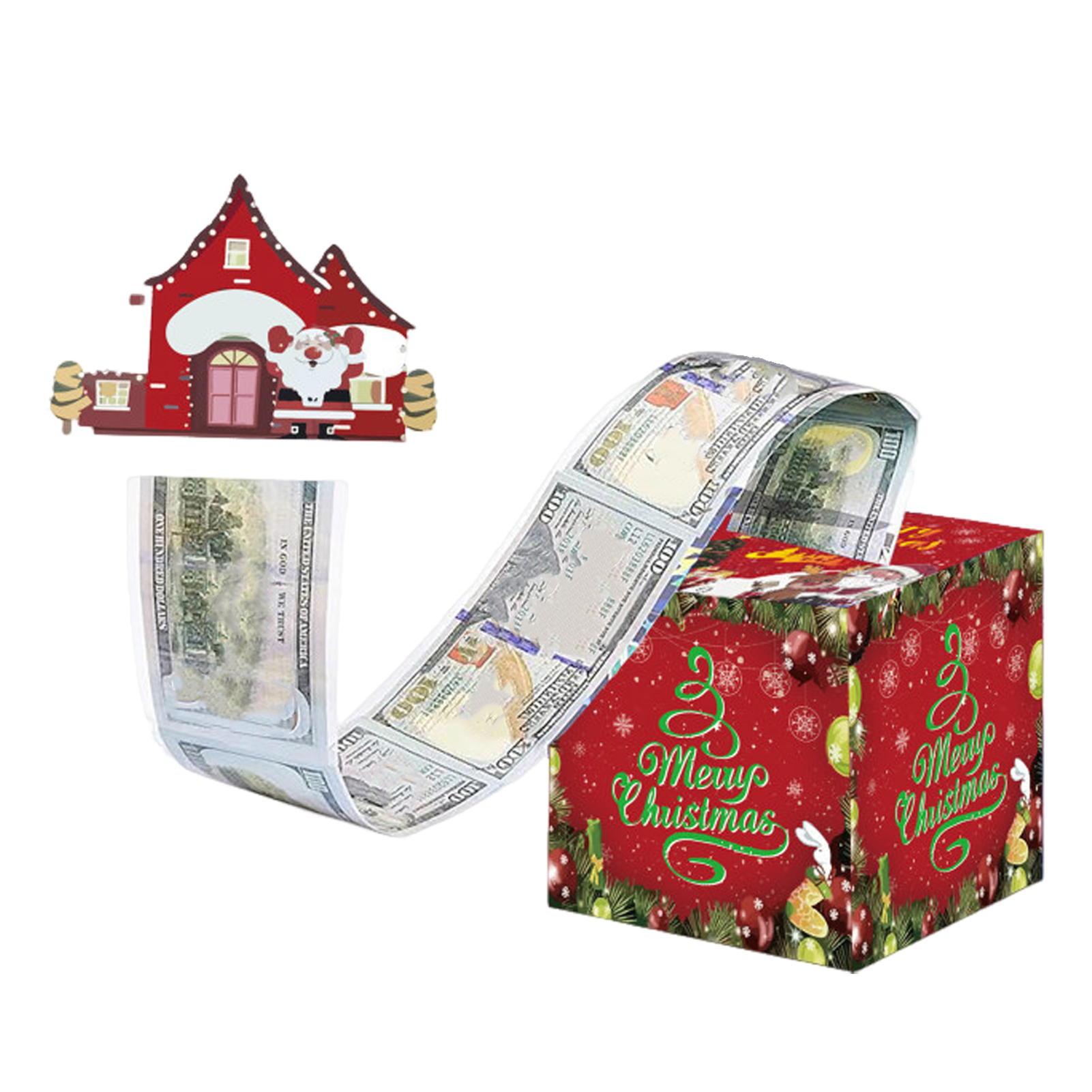 Christmas Money Pull Boxes - 6PCS Surprise Cash Gift Holders With Santa & Reindeer Designs