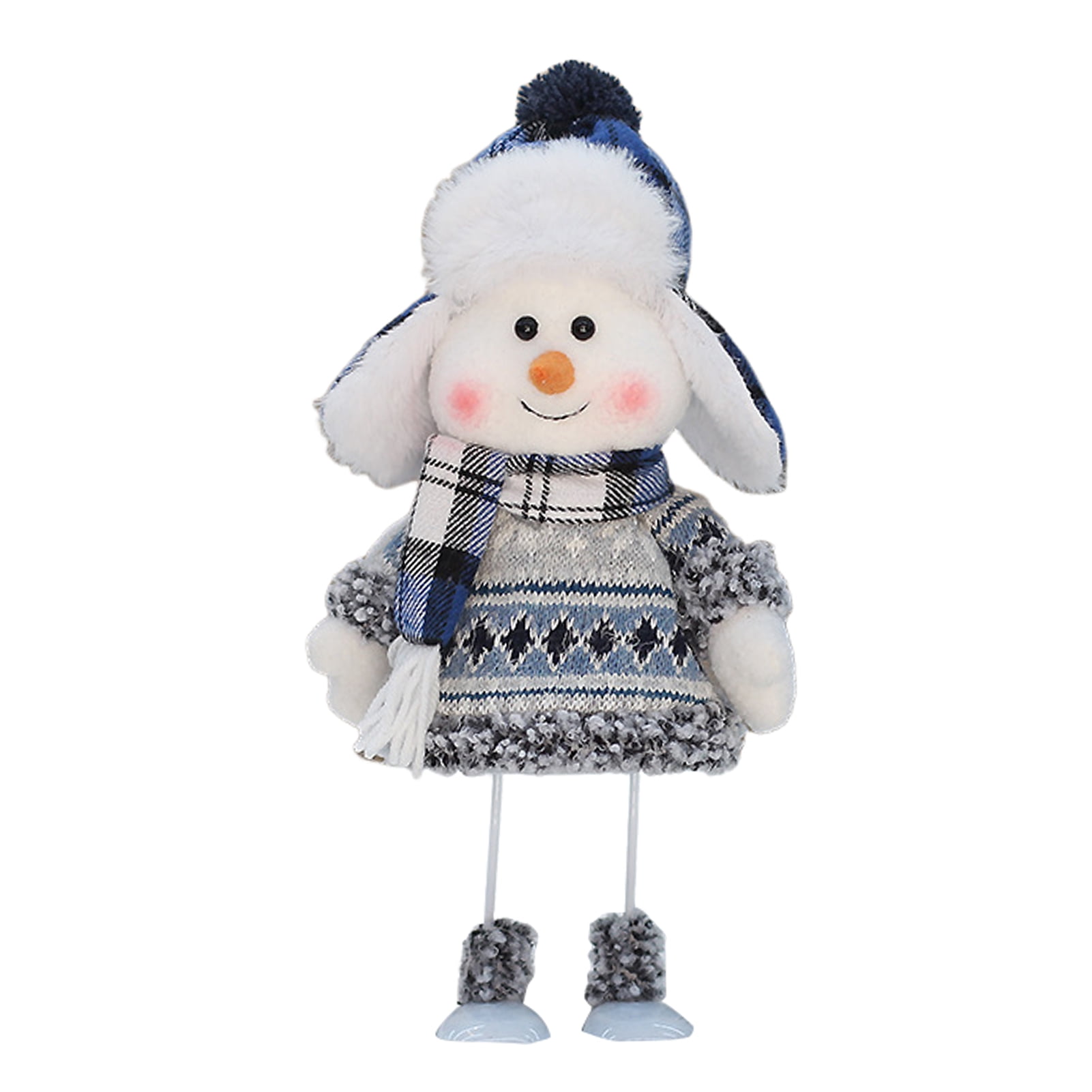 Aslersai Christmas Snowman Doll Plush Toy Stuffed Snowman Figurine Xmas