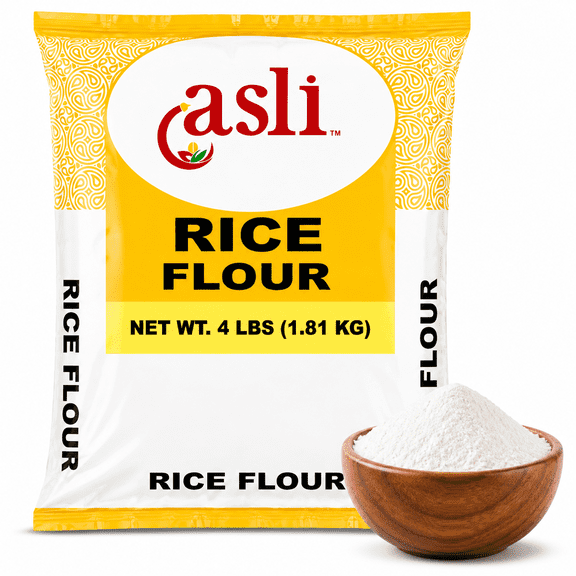 Asli Rice Flour, Fine Ground White Rice Flour for Baking, Cooking & Traditional Recipes, 4 lb