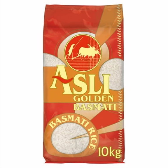 Asli Sella Golden Basmati Rice 10kg, British Import (Pack of 2)