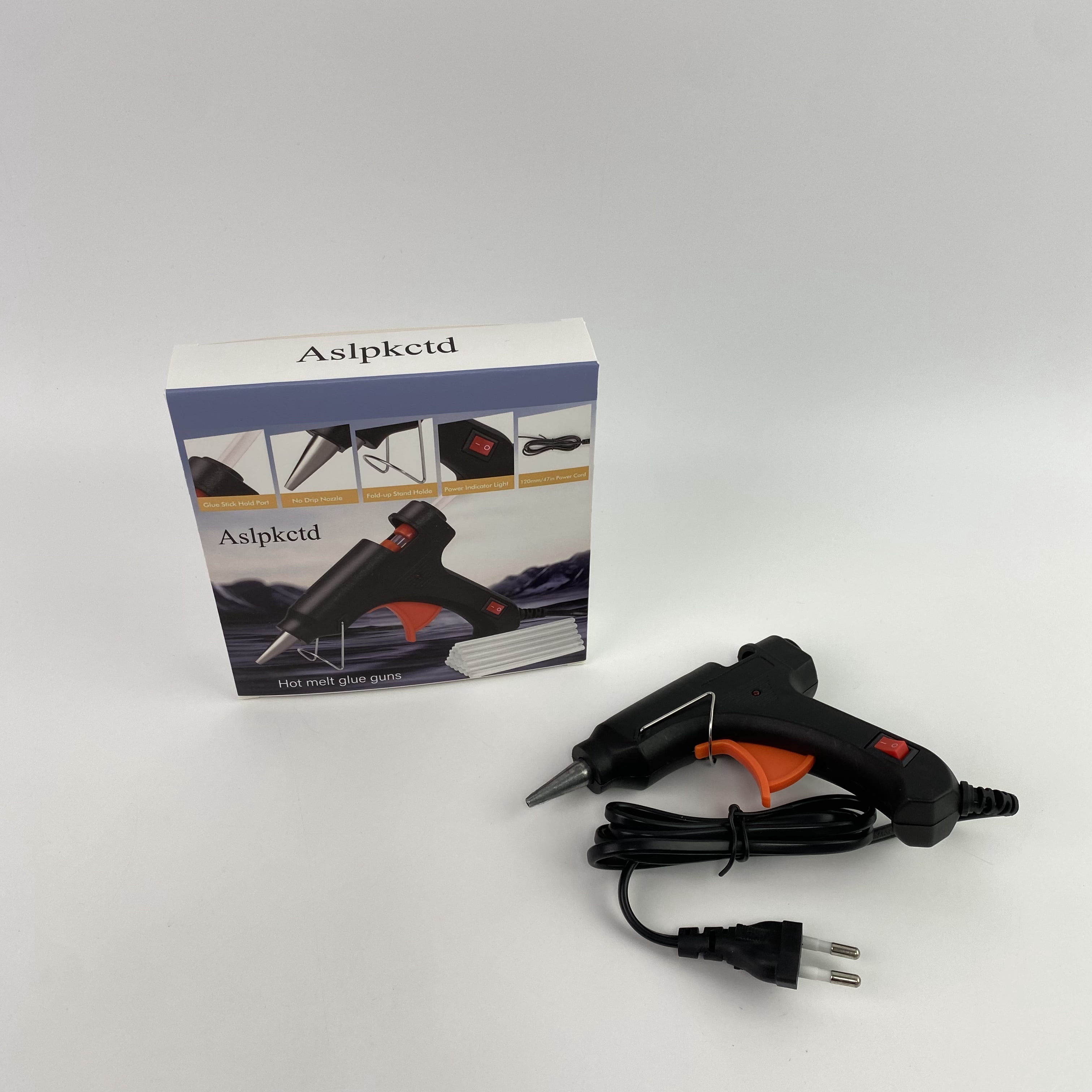Aslpkctd Hot melt glue guns,Hot Glue Gun, Fast Preheating Hot Melt, Mini Glue Gun Quick Home Repairs, 20W Black