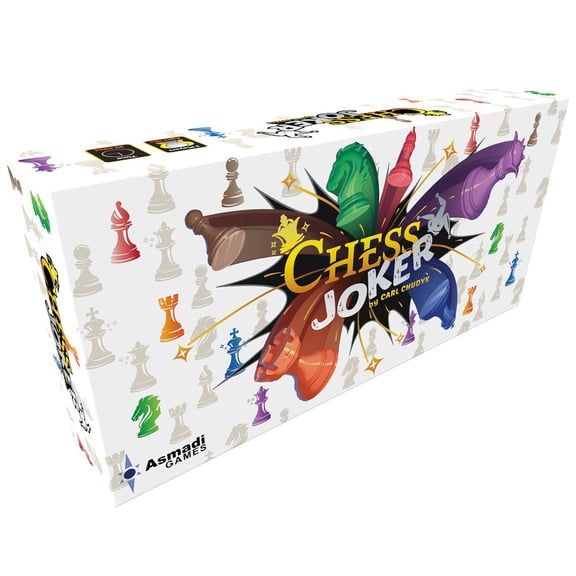 Asmadi Games: Chess Joker - Unique Joke Card Twist On The Classic Tactile Game, Elegant Chaos, Roll-Up Neoprene Board, Wood Pieces, Age 10+, 2 Player