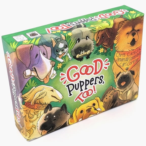 Asmadi Games: Good Puppers Too - Strategy Card Drafting Game, Playful Dogs Bury Bones & Perform Tricks, Cute Standalone Sequel, Ages 14+, 1-5 Players