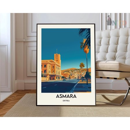 Asmara Eritrea Travel Poster, Historic African City Wall Art