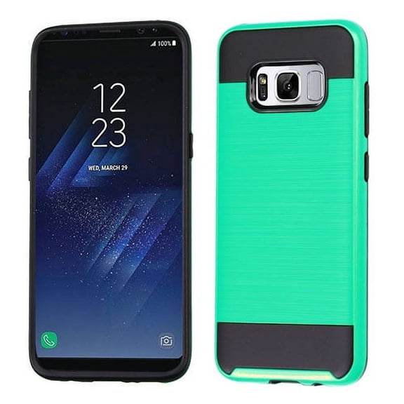 Asmyna Brushed Hybrid Protector Cover for Samsung Galaxy S8 Plus - Green / Black