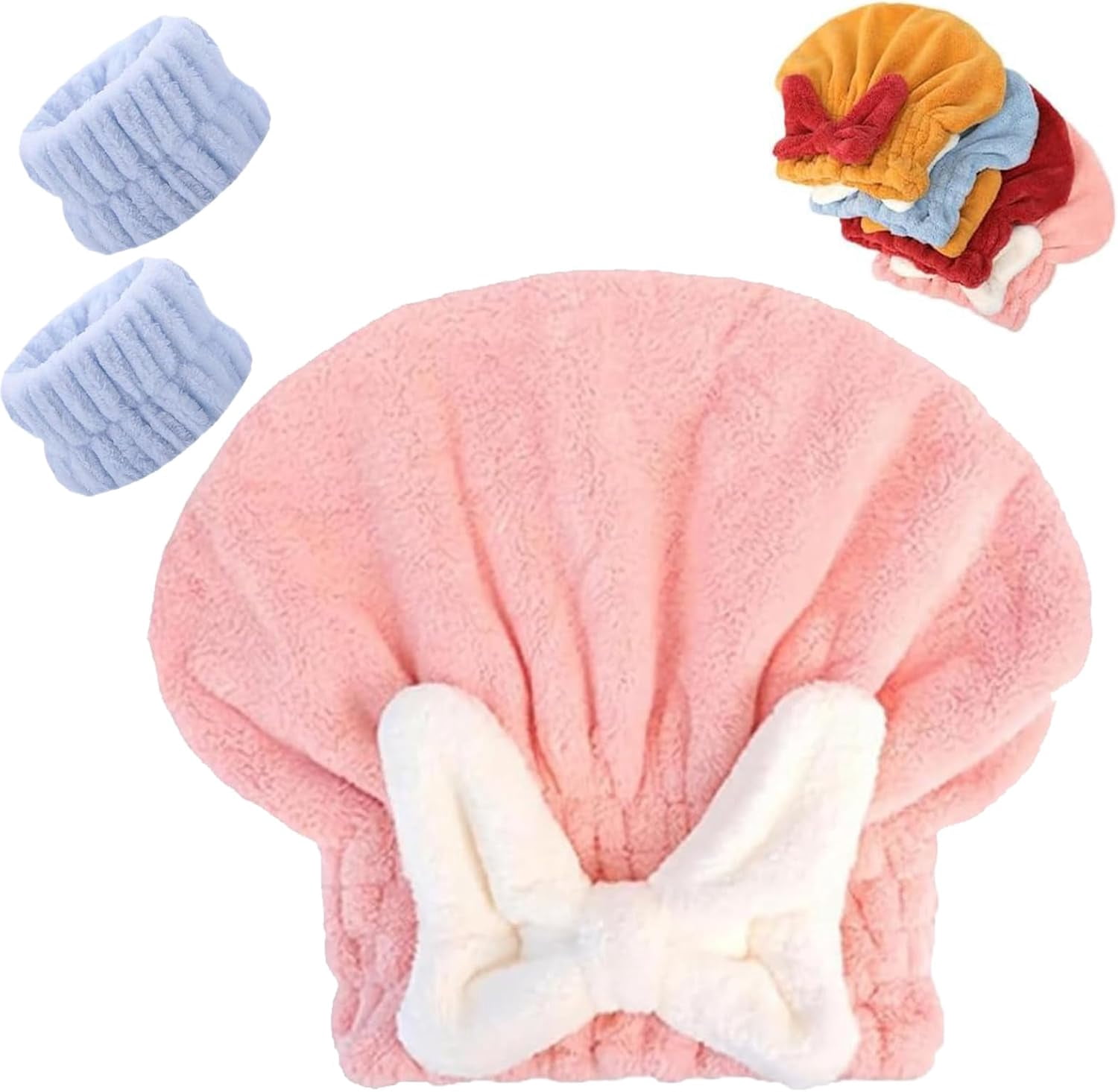 NEW Top Knot Extra Large Hair Towel, Super Soft and Absorbent. Fast Drying Hair Towel with 2 buttons - American Soft Linen main image 4