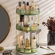 Asnews 360° Rotating Makeup Organizer, 3 Tier Adjustable Perfume Organizer for Dresser, Multi-Function Spinning Cosmetics Skincare Storage for Bedroom, Dresser,