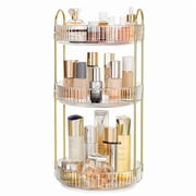 Asnews 360° Rotating Makeup Organizer, 3 Tier Adjustable Perfume Organizer for Dresser, Multi-Function Spinning Cosmetics Skincare Storage for Bedroom, Dresser,