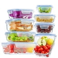 thumbnail image 1 of Asnews 8Pack Glass Food Storage Containers Set, Glass Meal Prep Containers with Lids, Airtight Bento Boxes, for Microwave, Oven, Freezer and Dishwasher Safe, Blue, 1 of 9