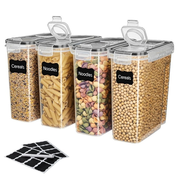 Asnews Kitchen Cereal Containers Storage Set with Lids – 4 Pack 2.5L/84.53OZ Airtight Food Storage Containers