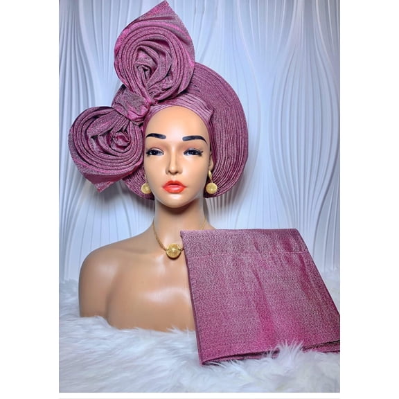 Aso Oke Auto Gele. Ready to wear Head Fascinators