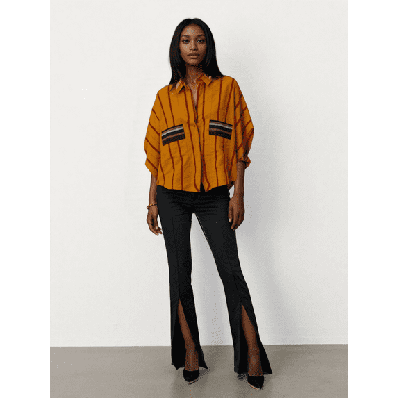 Aso Oke (Hand Woven) Top (Yellow, 14)