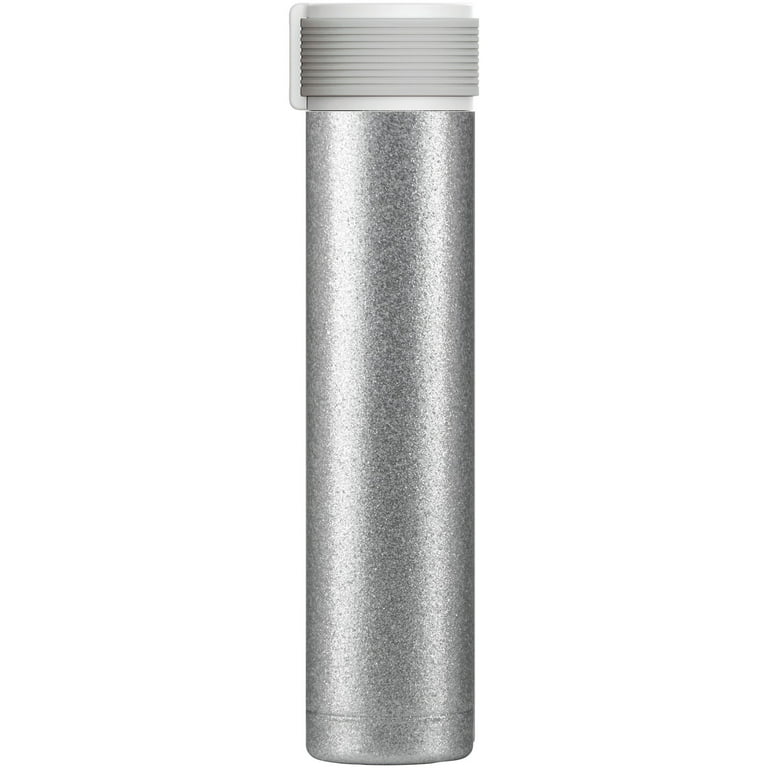 Asobu 8 Ounce Skinny Glitter Water Bottle (Silver) 