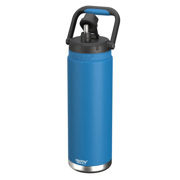Asobu Canyon Water Jug Slim Large Stainless Steel Insulated for Hot or Cold with Full Hand Handle 50 Ounces (Blue)