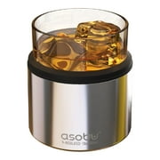 Asobu -Silver Whiskey Glass with Insulated Stainless Steel Sleeve, 10.5 ounces