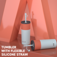 thumbnail image 1 of Asobu Sippy Double Wall Stainless Steel Spill Proof 20 Ounce Tumbler with Silicone Flexible Straw (Pastel Teal), 1 of 6