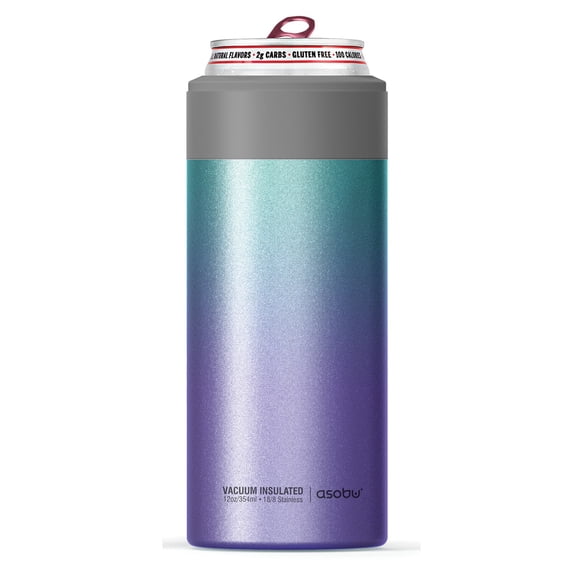 Asobu Skinny Can Kuzie Insulated Stainless Steel Sleeve for a Slim 12 oz Cans, Unicorn