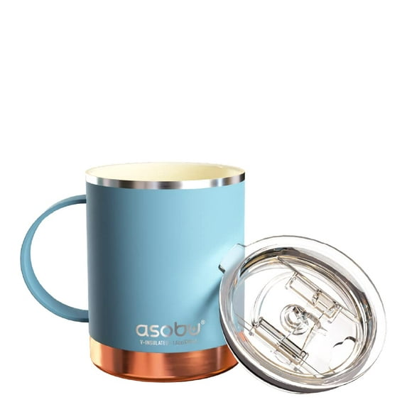 Asobu Ultimate Stainless Steel Ceramic Inner Coating Insulated Mug 12 oz, Blue