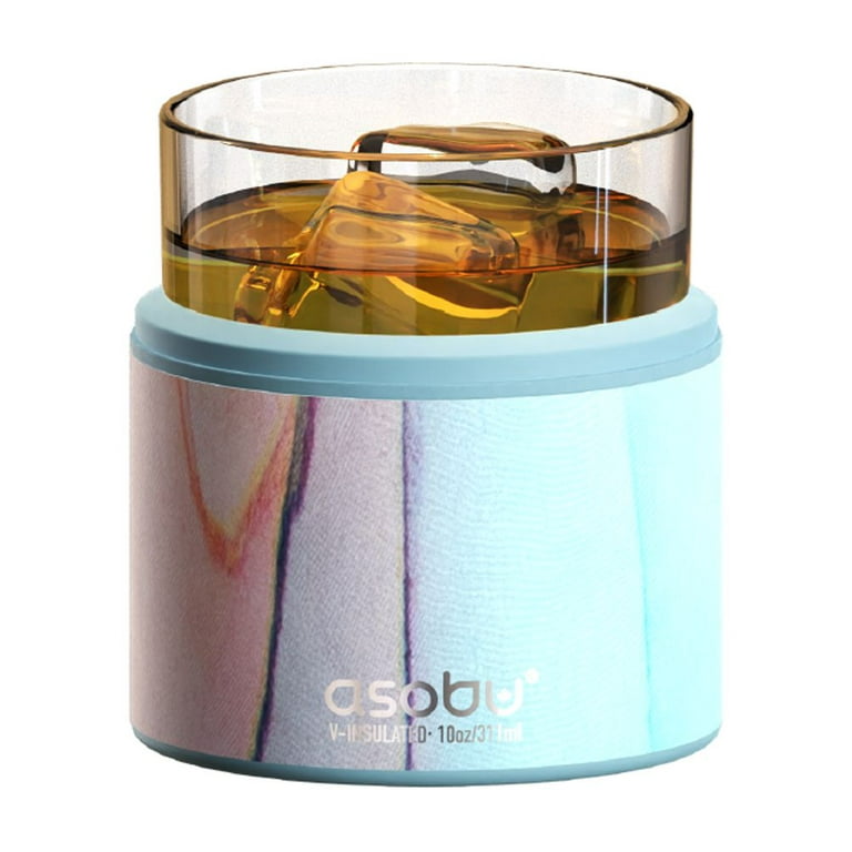 Asobu Insulated Whiskey Glass and Sleeve (Aqua Pink)