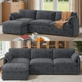 thumbnail image 1 of Asofer Sectional Couches for Living Room, L-Shaped Sofa Couch with Comfy Chenille, 3 Seat Sofa Set with Chaise for Apartment (Fabric, Grey), 1 of 11