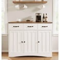 thumbnail image 1 of Compact Coffee Bar with Adjustable Shelves，Asofer 3-Doors & 3-Drawers Kitchen Storage Cabinet, Wooden Sideboard，for Kitchen，Dining Room, White, 1 of 16