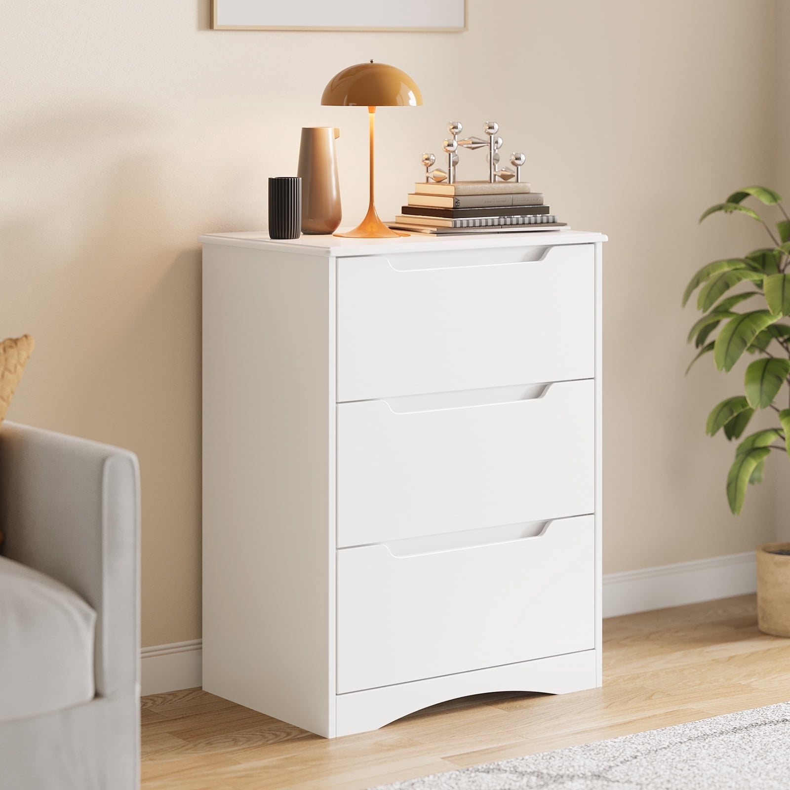 Asofer 3 Drawer Dresser, Chest of Drawers for Bedroom, Living Room, Nightstand